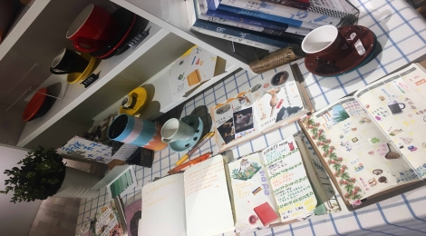 禺山商场猫主题咖啡书吧墙画